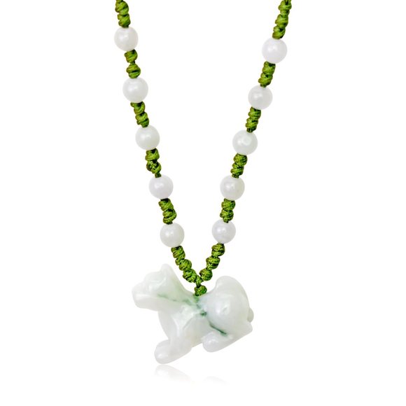 Dog Chinese Zodiac Handmade Jade Necklace Pendant Jade Necklace - Picture 1 of 2